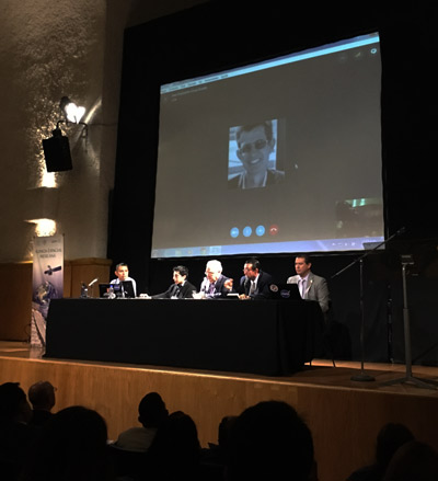 Cientificos durante el congreso Mexico Hacia Marte