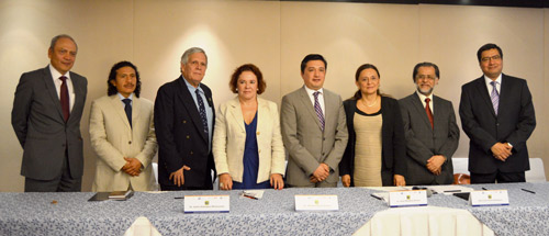 Durante la conferencia de prensa para la presentacion de la Semana Nacional de Ciencia y Tecnologia