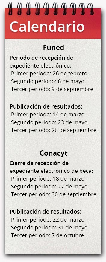 calendario Funed Conacyt 16 02